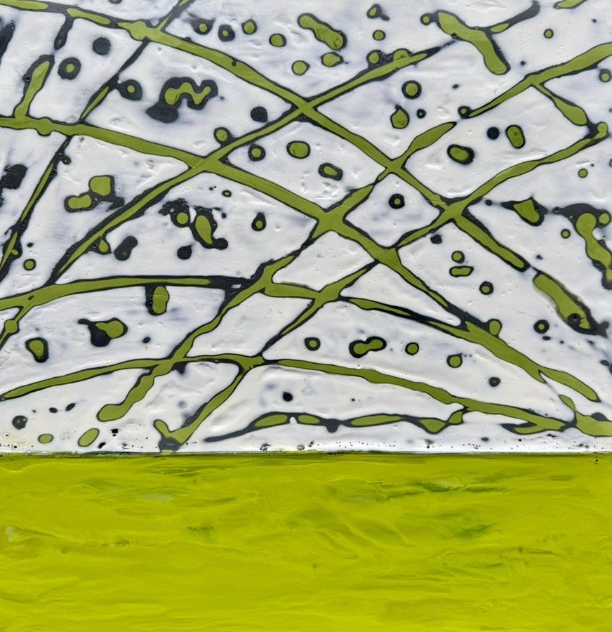 Bright Spark (Chartreuse) — encaustic by Tamera Abaté