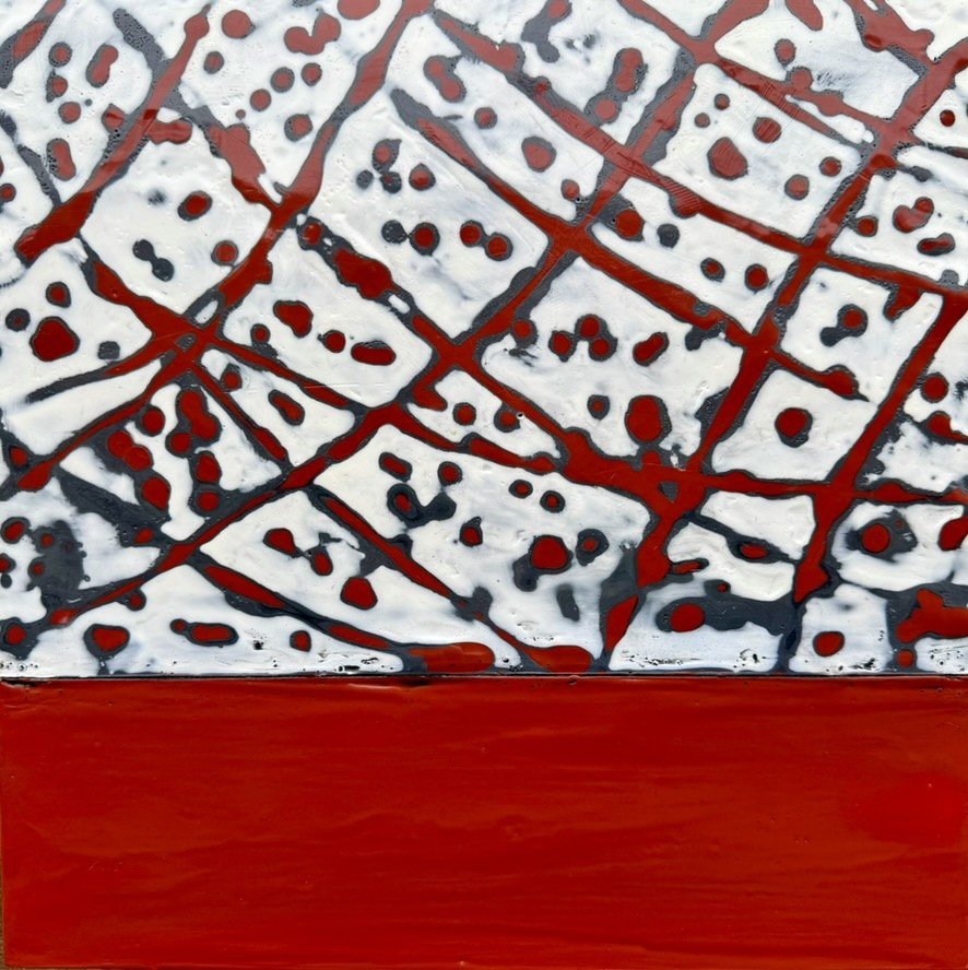 Bright Spark (Crimson) — encaustic by Tamera Abaté