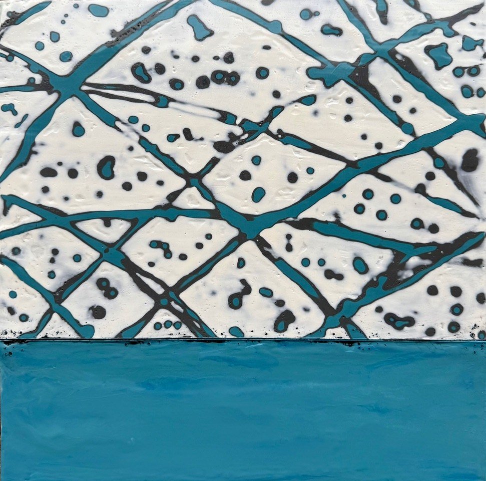 Bright Spark (Teal) — encaustic by Tamera Abaté