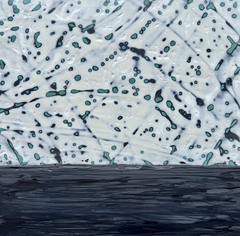 Spark of Life (Teal) — encaustic by Tamera Abaté