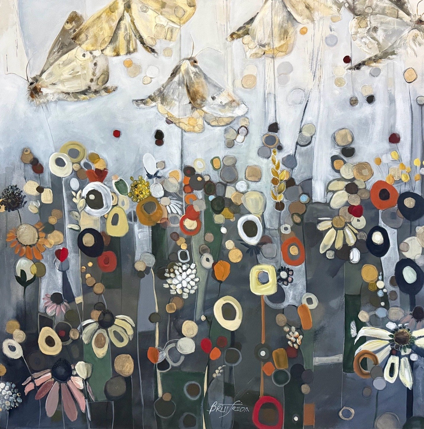 Here, moths seed dreams under a misty moon — Britt Freda