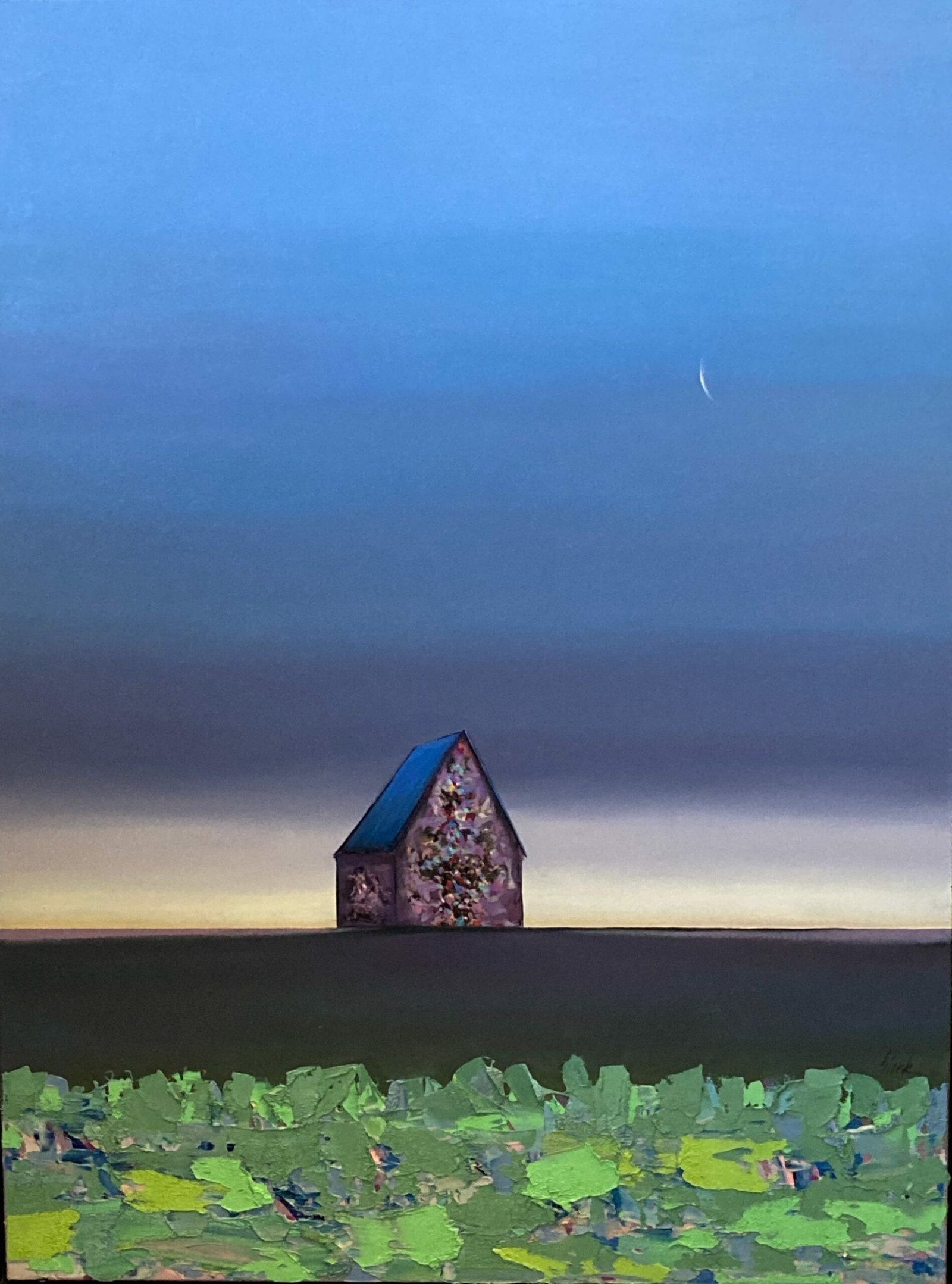 Purple Dusk with Beautiful Barn